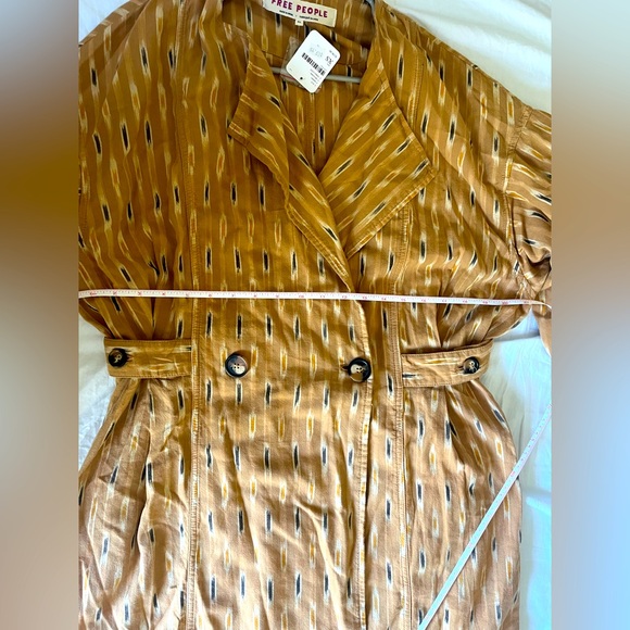 Gorgeous Free people wrap dress in yellow ikkat print NWT - Picture 9 of 12